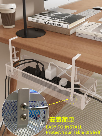 Cross-border desk under cable and wire management tray rack under counter finishing rack row storage rack socket organizer