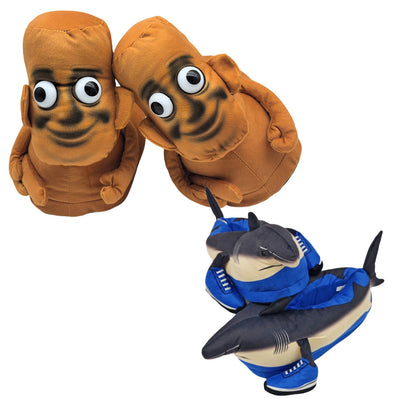 Funny Ai Shanhaijing Doll Shark Wooden Stick Man Doll Creative Cross-Border Spoof Plush Slippers