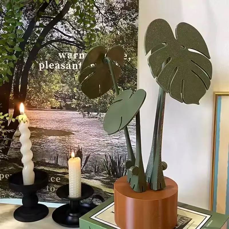 Monstera coaster plant Bamboo Coaster Plant with Magnet 3D Printing Cross-border Explosions