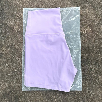 New Nude High-Waist Brushed Shorts Yoga Wear Nylon Shorts Women's Tight Yoga Three-Point Sports Shorts Peach