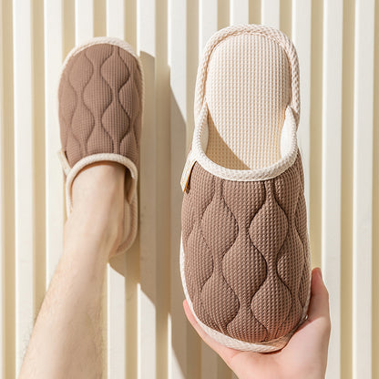 Spring and Autumn Cotton Slippers for Women, All Seasons, Winter, Indoor Home Use, Cotton and Linen Non-Slip Home Couple Wholesale Hemp Slippers for Men
