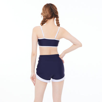 One-Piece Drop-Shipping Japanese and Korean Style Long-Sleeve Swimwear for Women, Two-Piece Conservative Sun-Protective Sports Swimsuit, Fresh Style for Students, Wholesale Swimwear