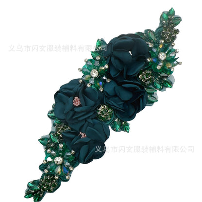 Rhinestone Flower Decoration Dress Wedding Dress