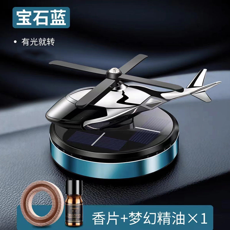 Solar rotating helicopter car ornaments aircraft aromatherapy center console cross-border car odor removal perfume supplies