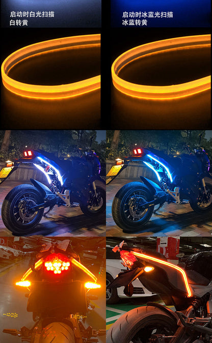 Source Spot Ultra-Thin Daytime Running Light Running Water Steering Light Strip Soft Silicone White Light Steering Yellow Light Start Scanning Model