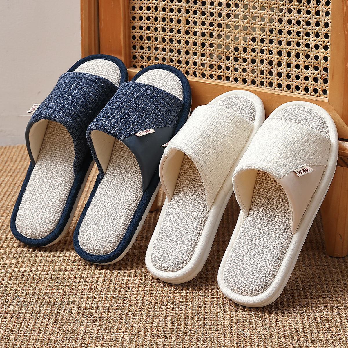 Linen Slippers for Men 2025 New Summer Indoor Home Soft-Soled Non-Slip Breathable Deodorant Cotton and Linen Slippers for Men