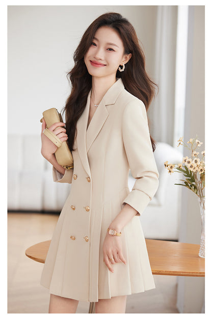 High-grade suit dress women's spring and autumn 2024 New elegant waist-tight small beauty salon professional work clothes