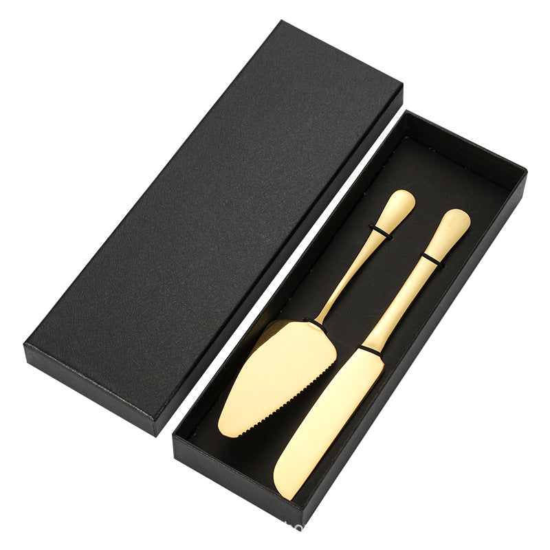 Cross-border Stainless Steel Cake Knife Shovel suit Kitchen Pizza Cutter Creative Baking Household Cream Shovel Knife Gift Box