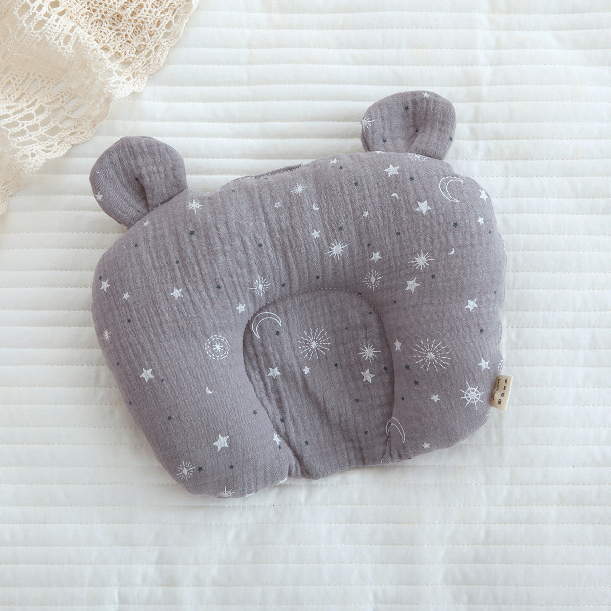 Class A cotton baby gauze baby anti-deflection head shaped pillow sweat-absorbing breathable Four Seasons suitable for newborn comfort pillow