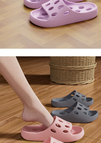 Bathroom Slippers Women's Bath Non-slip Summer 2025 New Leaky Hollow Quick-drying Indoor plus size Slippers for Men