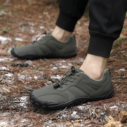 Outdoor Snow Boots, Home Cross-Border Winter New Style, Non-Slip Short Style, Fleece-Lined Warm Cotton Shoes, Thick-Soled Barefoot Five-Toe Shoes