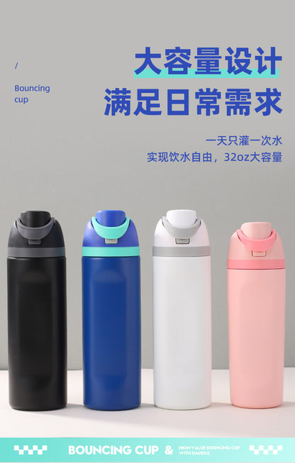 Amazon Fruit Cup 304 Stainless Steel Insulated Cup High-Looking Creative Straw Cup Outdoor Portable Water Cup