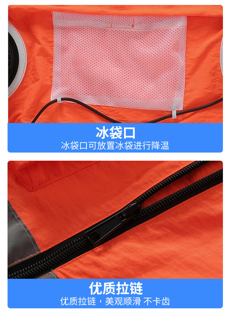 New Summer Fan Clothes Construction Site Cooling Air-Conditioning Clothes Outdoor Reflective Strip Air-Conditioning Clothes Men's Style with Fan