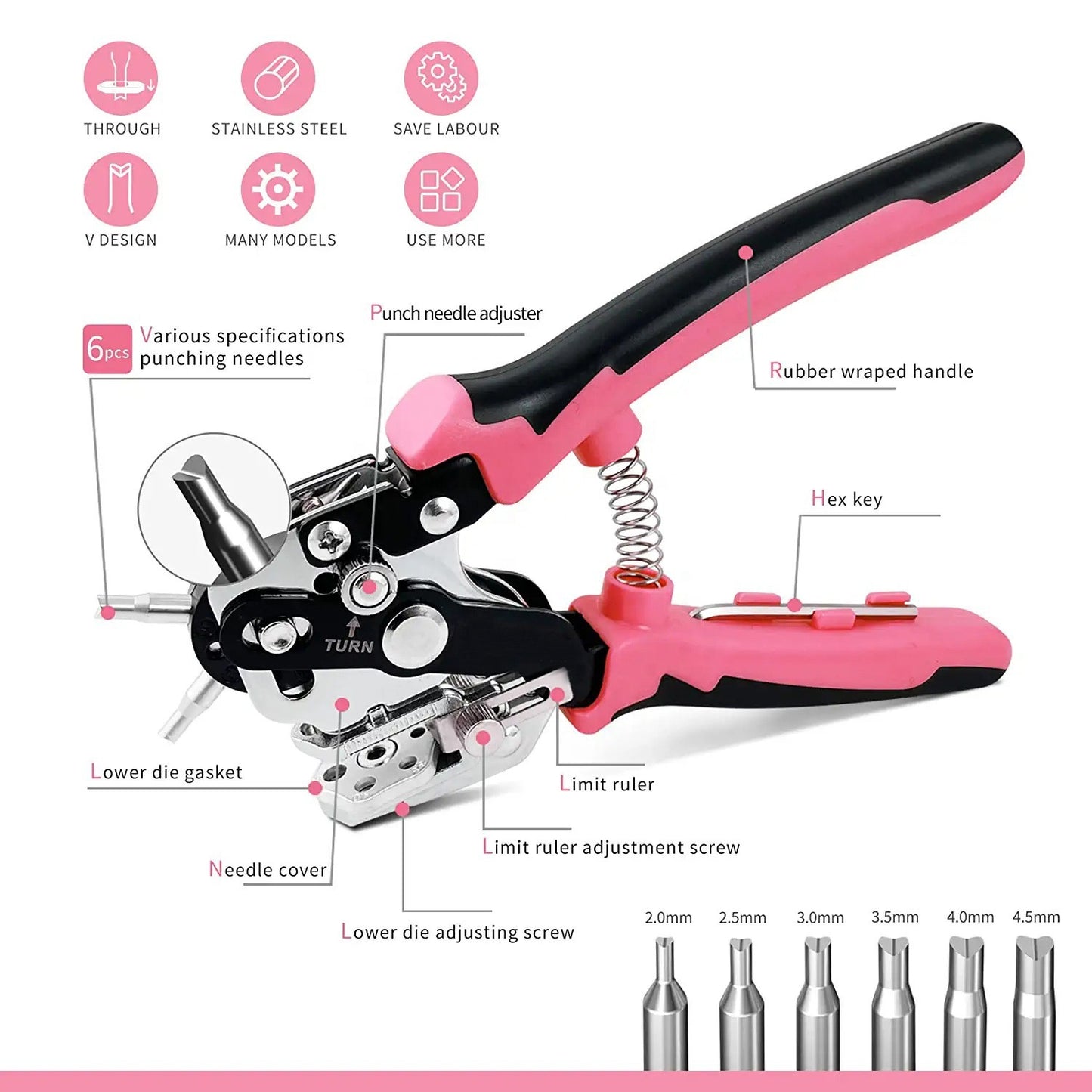 Belt Hole Puncher Belt Household Hole Puncher Ring Hole Puncher Hole Puncher Keel Tongs Industrial Hole Puncher