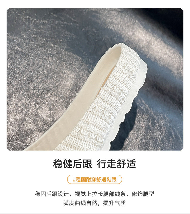 New Foreign Trade French Niche Hollow Toe Half Slippers for Women Summer Cross-Border Wear Roman Style Soft-Soled Mule Shoes