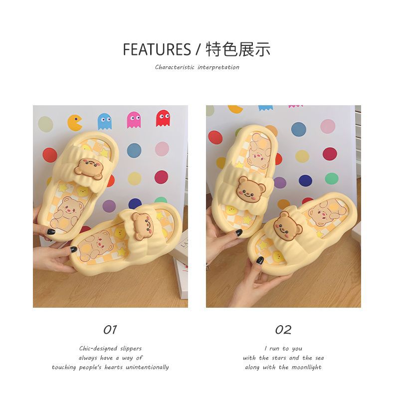 Women's spring and summer new thick-soled sandals and slippers for wearing cartoon PVC non-slip casual soft-soled sandals and slippers wholesale
