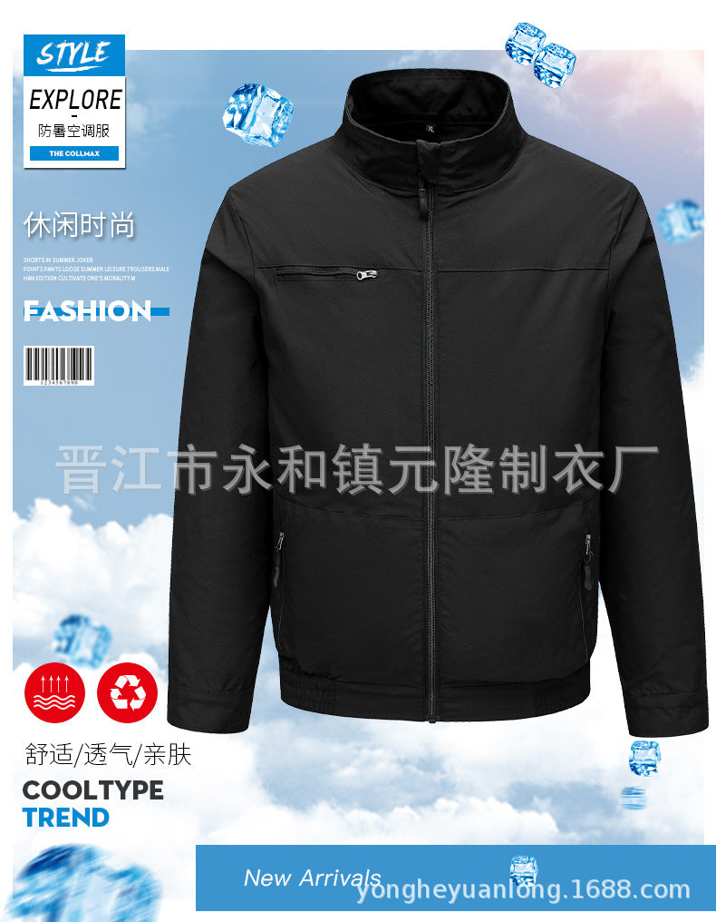 Cross-Border Summer Cooling Air-Conditioning Clothing with Fan Refrigeration Workwear Outdoor Heatstroke Prevention Fan Clothing Men's Labor Protection Clothing Work Clothes
