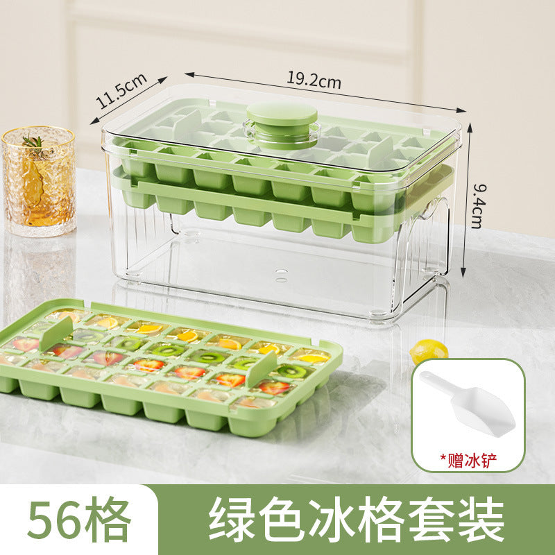 Cross-border pressing ice cube ice cube mould food grade pressing type household ice storage ice box with lid self-making ice box