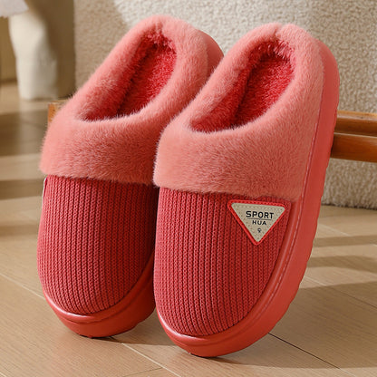 Slippers for Women Winter 2025 New Warm Indoor Home Non-Slip Thick-Soled Cotton Slippers Men's Wool Slippers Autumn and Winter
