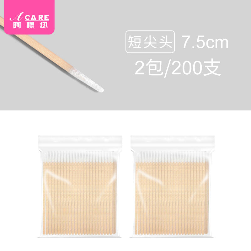 Free Shipping/Cotton Swabs/Tattoo Embroidery A1P20 - Pointed Single/Double-Ended Cotton Sticks for Makeup Removal, Wooden Sticks for Teeth