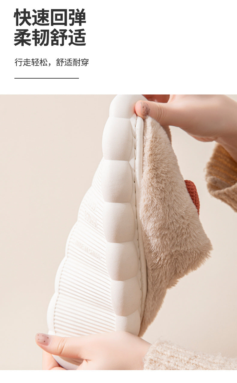 Cotton Slippers for Women Autumn and Winter 2025 New Couple Indoor Home Non-Slip Student Dormitory Fleece-Lined Thick-Soled Slippers for Men