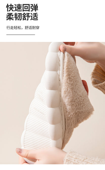 Cotton Slippers for Women Autumn and Winter 2025 New Couple Indoor Home Non-Slip Student Dormitory Fleece-Lined Thick-Soled Slippers for Men