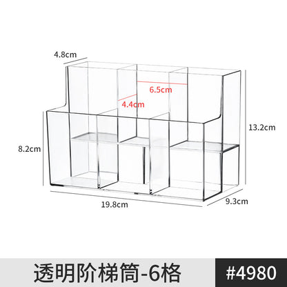 [Multiple Specifications] Transparent Square Storage Tube Detachable Cosmetics Organizer Box Cosmetics Storage Rack Mi Mu