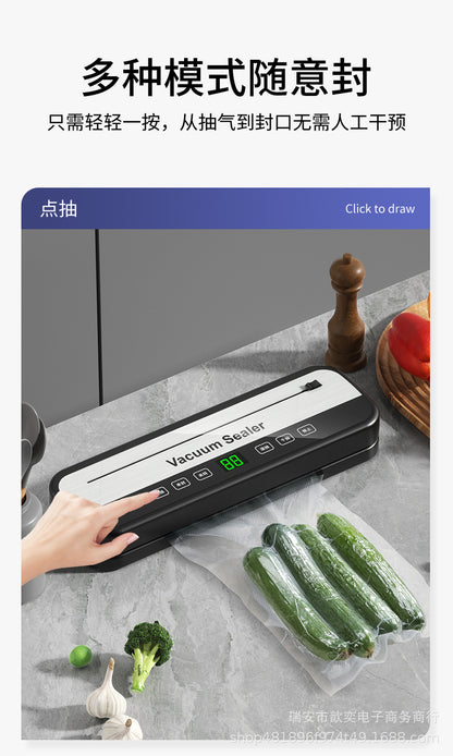 Vacuum Sealing Machine Food Preservation Machine Kitchen Plastic Household Vacuum Packaging Machine Wet and Dry Knife Cutting Sealing Machine