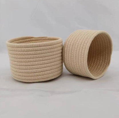 Small Cotton Rope Under-Bed Storage Box, Woven Under-Bed Storage Basket, Snack Basket, Home Storage Organizer