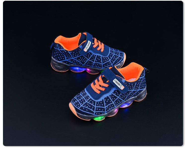 Spring and Autumn Kidsren's Shoes, Kidsren's Luminous Light Shoes, Men's and Women's Running Shoes, Baby Flash Shoes, Led Light-Up Sports Shoes, Mesh