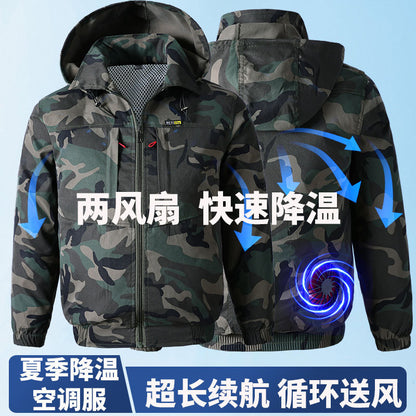 Summer Cooling Air-Conditioned Clothing for Men, Refrigeration Clothing with Fan, Welding Site Heatstroke Prevention Labor Protection Work Clothes