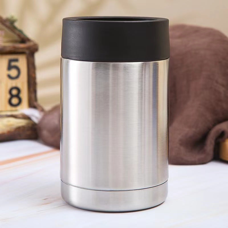 Cross-Border 12oz Double-Layer Vacuum Cold Storage Tank 304 Stainless Steel Beer Tank Outdoor Portable Car-Mounted Coke Tank Wholesale