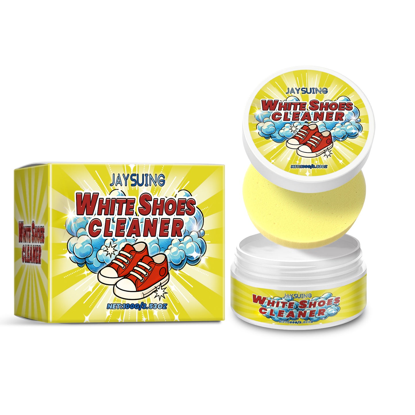 Jaysuing Shoe Cleaning Paste Gentle Cleansing, Removes Dirt, Prevents Dust, Renews Shoes, Universal Cleaning Paste