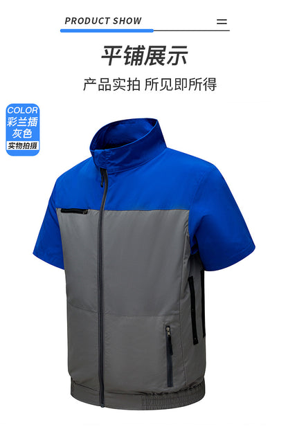 Cross-Border Summer Cooling Air-Conditioning Clothing with Fan Refrigeration Workwear Outdoor Heatstroke Prevention Fan Clothing Men's Labor Protection Clothing Work Clothes