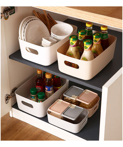 X5039 Desktop Storage Basket Cosmetics Storage Box Kitchen Drawer Miscellaneous Plastic Box Rectangular Organizer Box