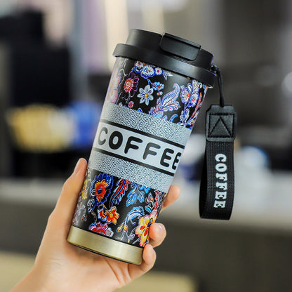Overlord Tea Ji Tongyi Thermos Cup 316 Stainless Steel Lily-in-the-valley Coffee Cup Portable Car Double Drinking Gift Water Cup