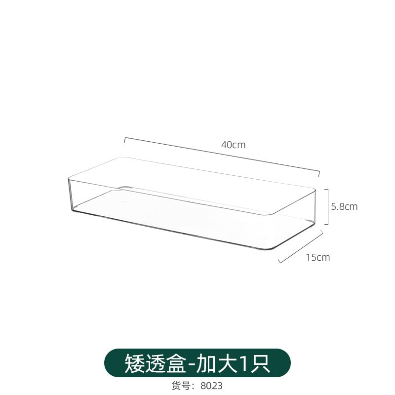 Multi-size Transparent Refrigerator Storage Box Snacks and Sundries Storage Box Cosmetic Finishing Multifunctional Transparent Superposable