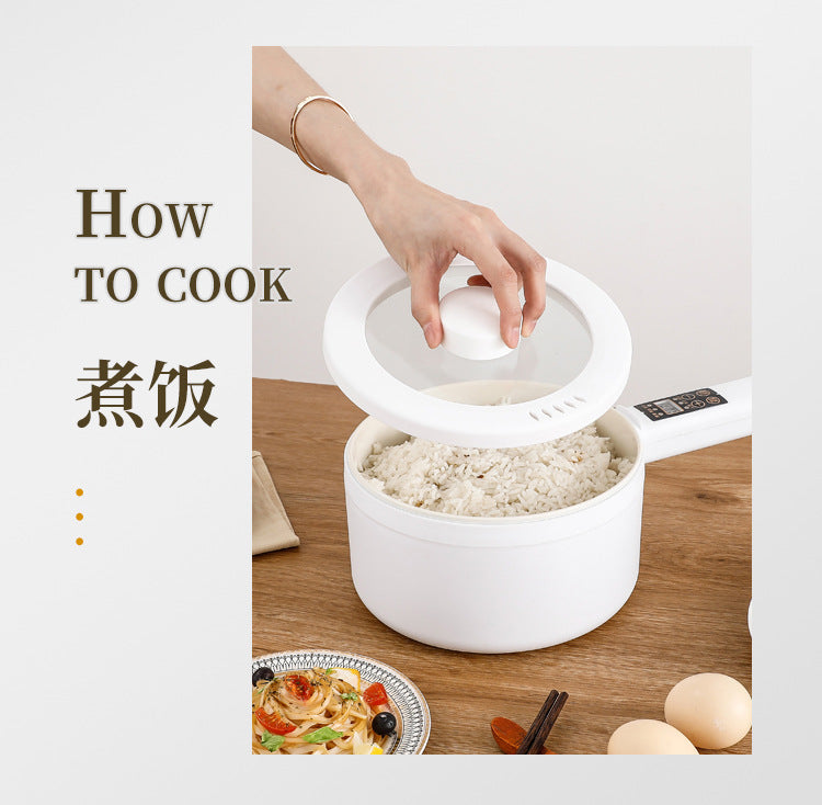 Electric Cooking Pot Intelligent Multi-Function Long Handle Single Handle Small Electric Pot Student Dormitory Electric Hot Pot Electric Cooking All-In-One Pot for Home Use