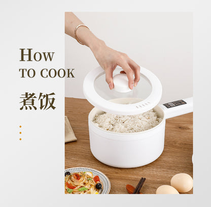 Electric Cooking Pot Intelligent Multi-Function Long Handle Single Handle Small Electric Pot Student Dormitory Electric Hot Pot Electric Cooking All-In-One Pot for Home Use
