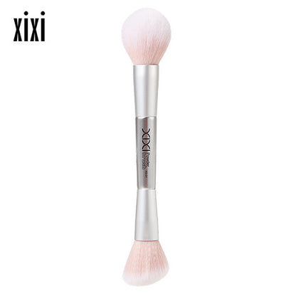 Xixi Light Feather Face Double Head Makeup Brush Easy Makeup Long Rod Flat Head Makeup Brush Novice Student Beauty Makeup Tool