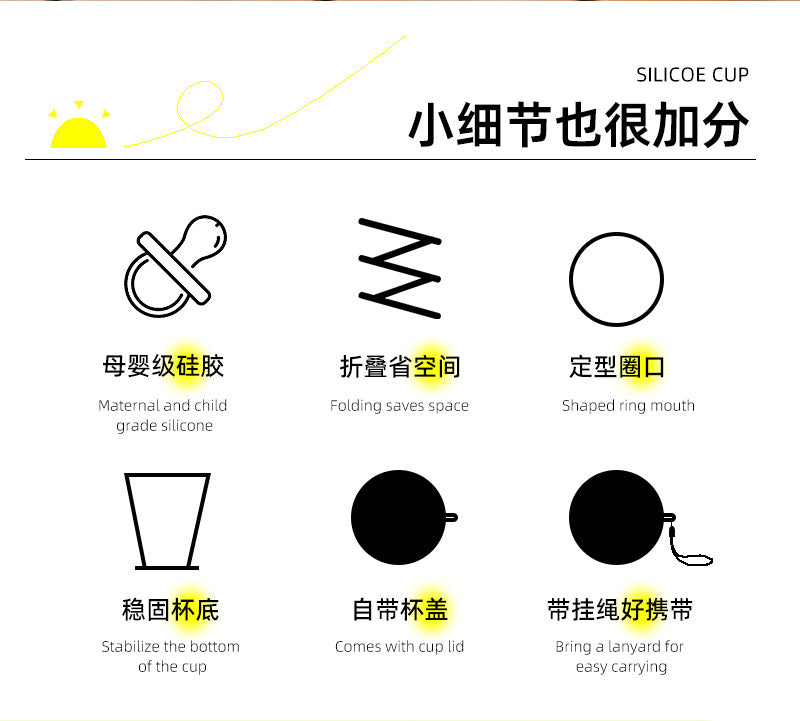 Cross-Border Silicone Foldable Water Cup, Portable Mouthwash Cup for Outdoor Travel, Lightweight and Convenient Cup, Watercup Portable