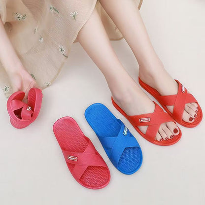 368 Women's Classic Style Summer New Women's Home Slippers Bathroom Bath Non-Slip Cross Slippers Wholesale