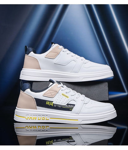 Men's Shoes Korean Style Trendy All-match Trendy Shoes Sports Winter 2023 New White Shoes Skate Shoes Waterproof Casual Leather Shoes