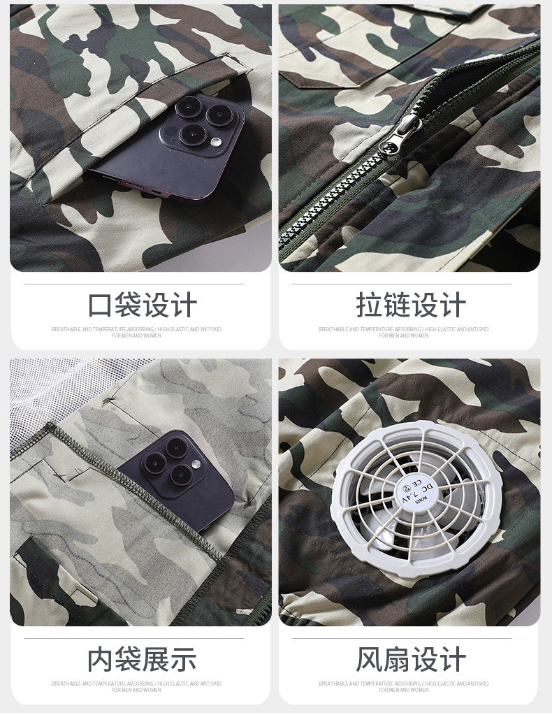Summer Air Conditioning Clothing Clothes with Three Fans Heatstroke Prevention and Cooling Work Clothing for Men's Construction Site Heatstroke Prevention and Refrigeration Labor Protection Clothing