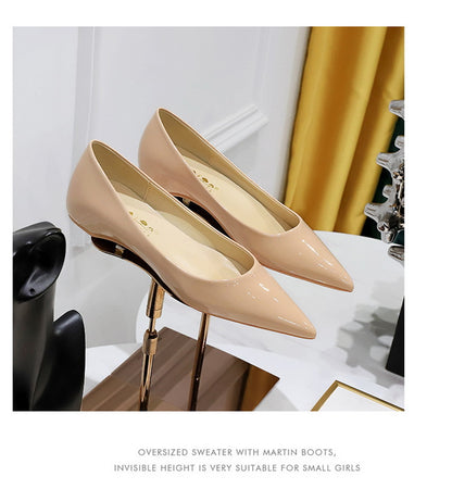 Patent Leather Women Flats Lady Sexy Evening Party Slip On Flat Shoes Women Sharp Pointed Low Heel Shoes Leisure Female Shoes