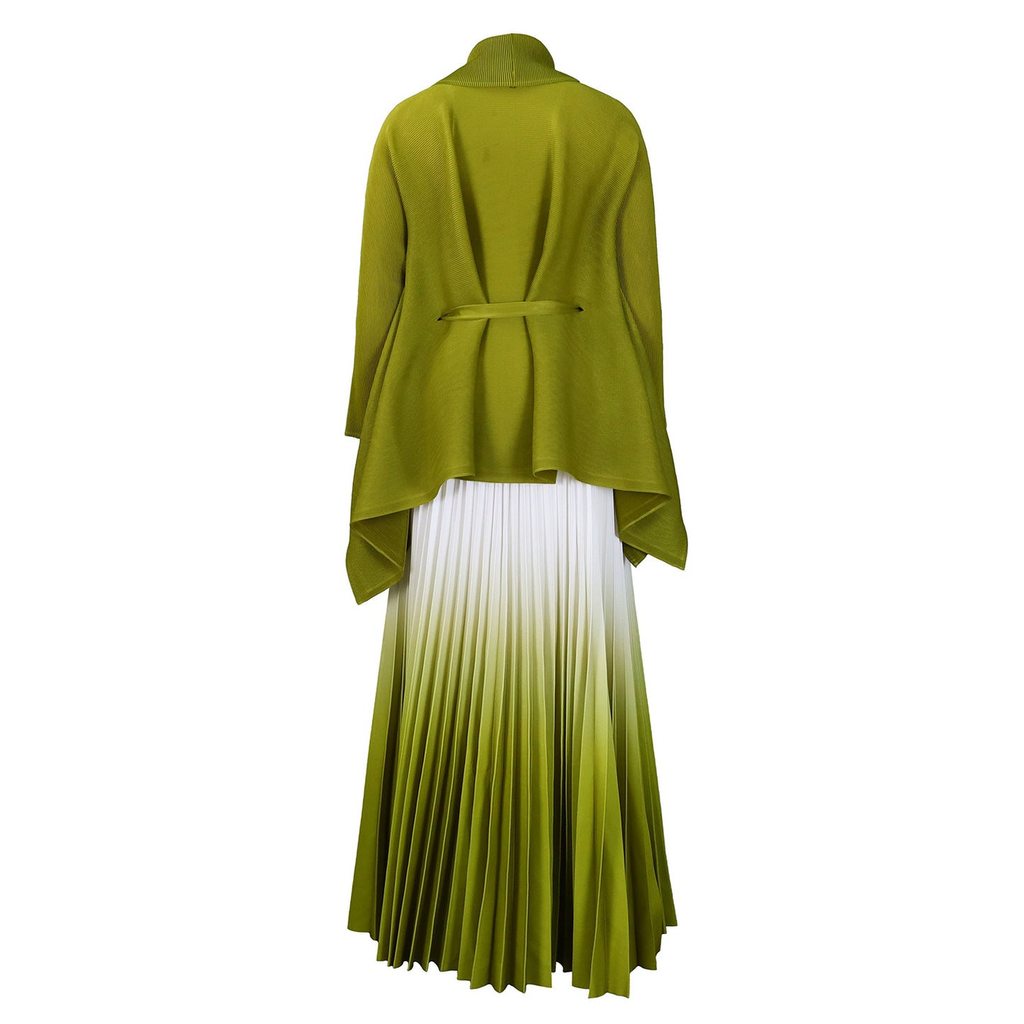 C8610 African plus size Women's Spring New Fashion Strap Bat Sleeve Top Gradient Color-changing Skirt Two-piece Set