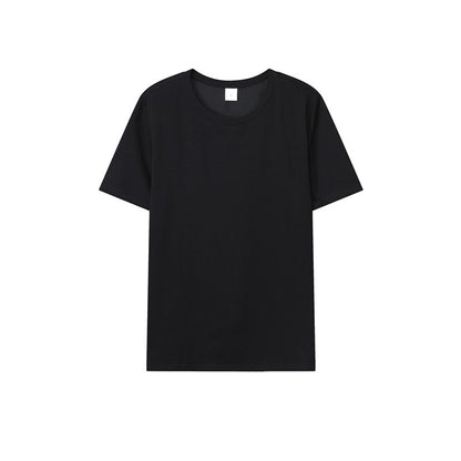 Loose-Fitting | 50-Count Double Yarn T-Shirt Ice Silk Cotton Round Neck Short-Sleeve T-Shirt Moisture-Wicking Business Casual Half-Sleeve for Men