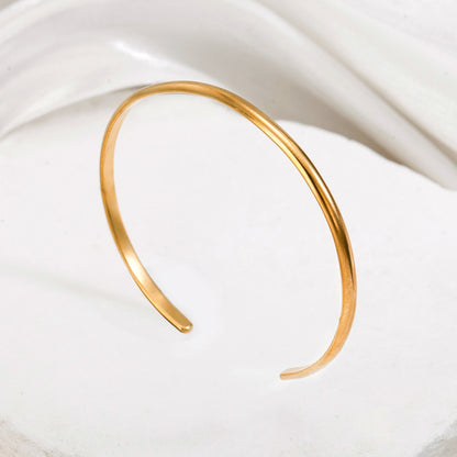 Cross-Border Fashion Personalized Electroplated Non-Fading Women's Bracelet with a Light Luxury and High-End Feel, Open Ring-Shaped Simple Bracelet
