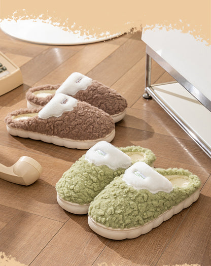Cotton Slippers for Women, Cute Cartoon Indoor Non-Slip Warm Cotton Shoes for Students and Couples, Korean Style Slippers for Men, Winter Style