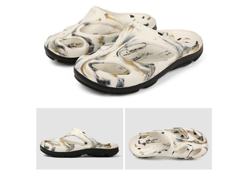Cross-Border Outdoor Thick-Soled Sandals, Hollow Eva Shaped Water Sandals, Non-Slip Clogs, Men's and Women's Beach Sandals, Slippers